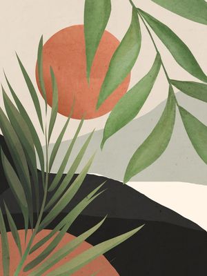 ABSTRACT ART TROPICAL LEAVES 46