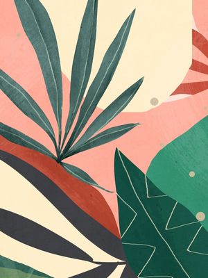 ABSTRACT ART TROPICAL LEAVES 40