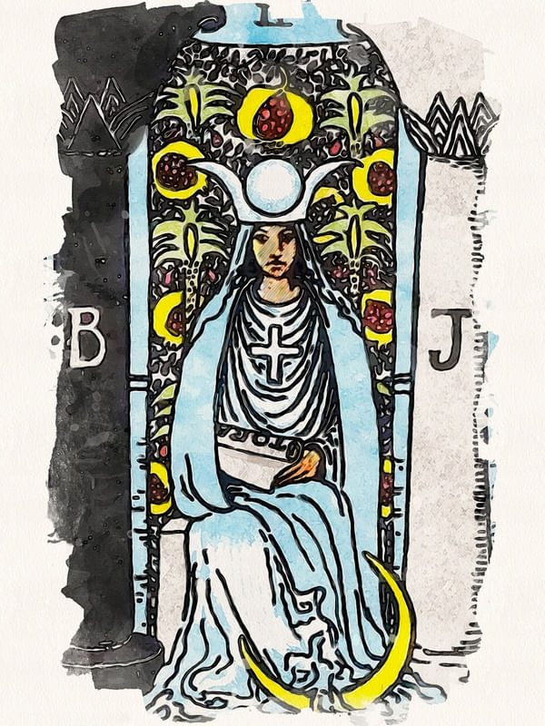 A SUMA SACERDOTISA | AQUARELAS DO TARÔ
