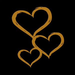CORAÇÃO DOURADO E PRETO