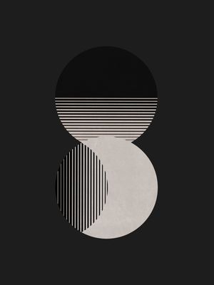 CIRCLE SUN & MOON BW