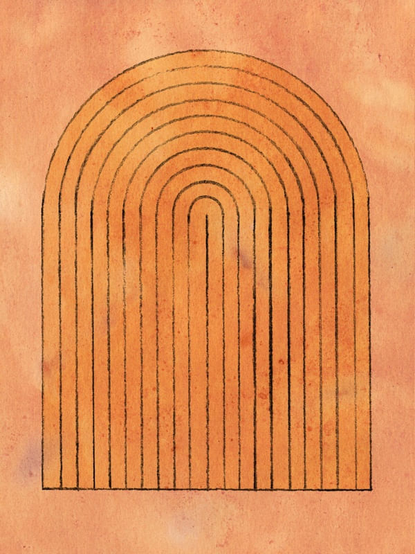 ORANGE FRAMED TERRACOTTA ARCH