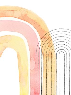 WATERCOLOR MULTICOLORED RAINBOW AND ARCH