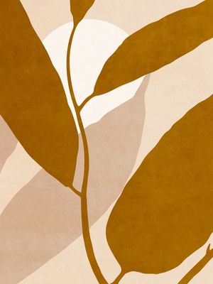 ABSTRACT ART - LEAVES AND MOON 02