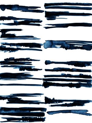 ZEN LINES 2 INDIGO AZUL E BRANCO MINIMALISTA, LINHAS AGUARELA MODERNO PINTURA