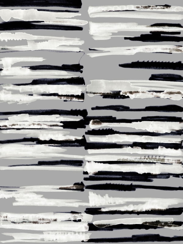 ZEN LINES 2 CINZA MULTI, PRETO E BRANCO NEUTRO LINHAS AGUARELA MODERNO PINTURA