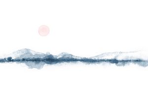 WATERCOLOR SUNSET BLUE - LANDSCAPE
