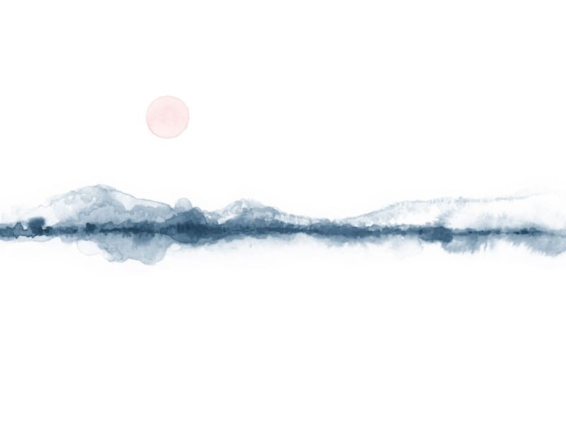 WATERCOLOR SUNSET BLUE - LANDSCAPE