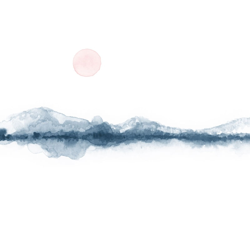 WATERCOLOR SUNSET BLUE - SQUARE