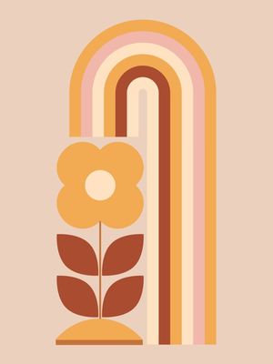 GEOMETRIC ABSTRACTION RAINBOW FLOWER 5