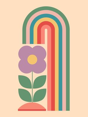 GEOMETRIC ABSTRACTION RAINBOW FLOWER 2