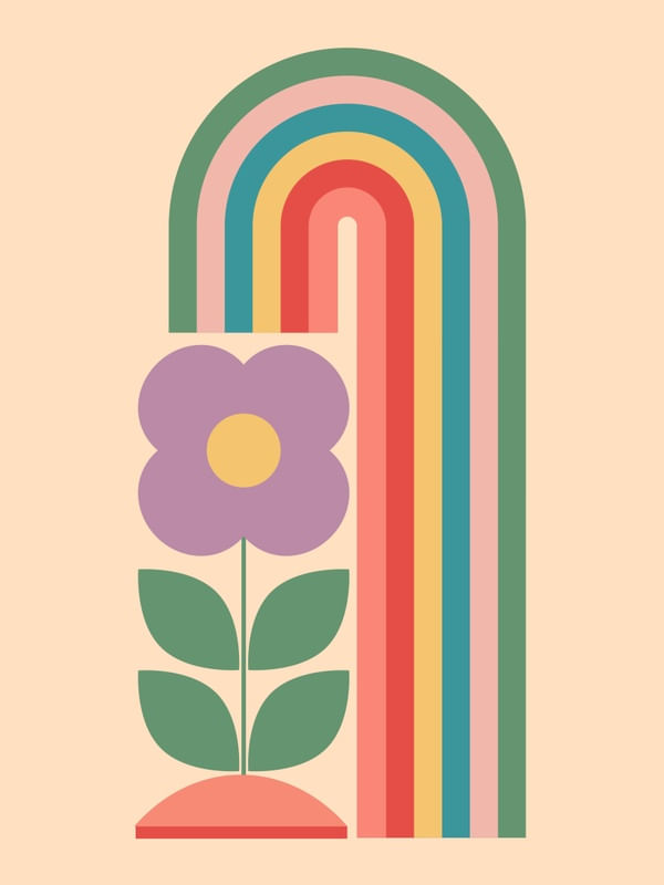 GEOMETRIC ABSTRACTION RAINBOW FLOWER 2