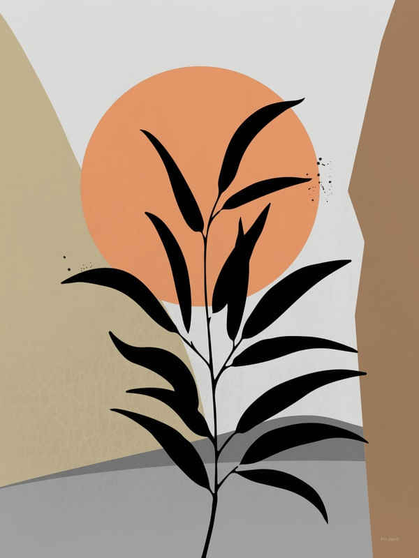 MINIMAL LEAF AND ROCKS