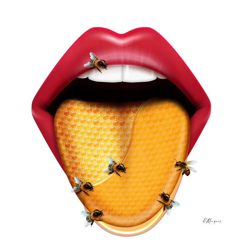 HONEY MOUTH-WHITE QUADRADO