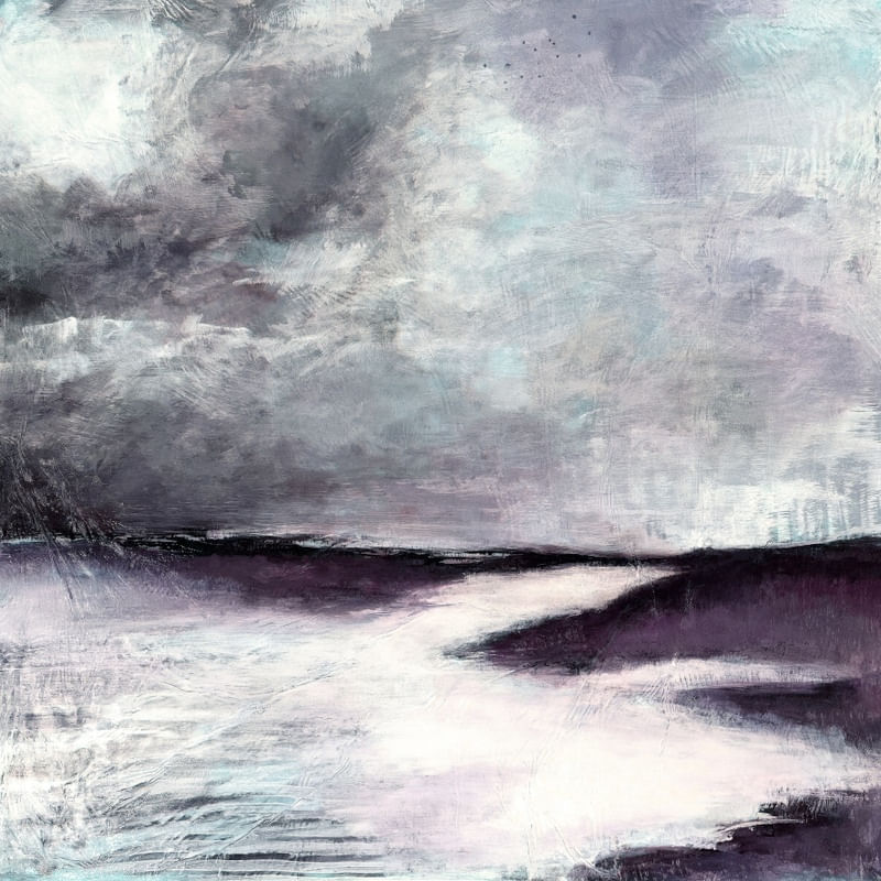 VEILED 5, MINIMALISTA PAISAGEM ORGANICO NUVENS COSTEIRO DE PRAIA OCEANO PINTURA