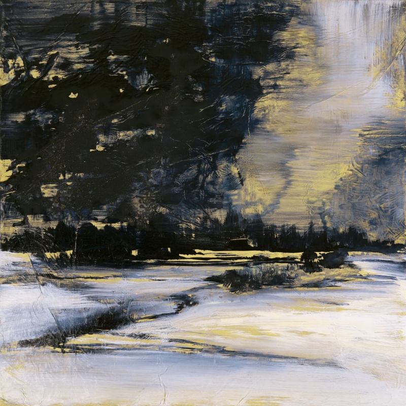 SOLSTICE 1, ABSTRATO ATMOSFERICO INVERNO PAISAGEM PANORAMA PINTURA
