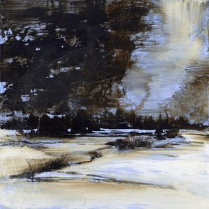 SOLSTICE 3, ABSTRATO ATMOSFERICO INVERNO PAISAGEM PANORAMA PINTURA