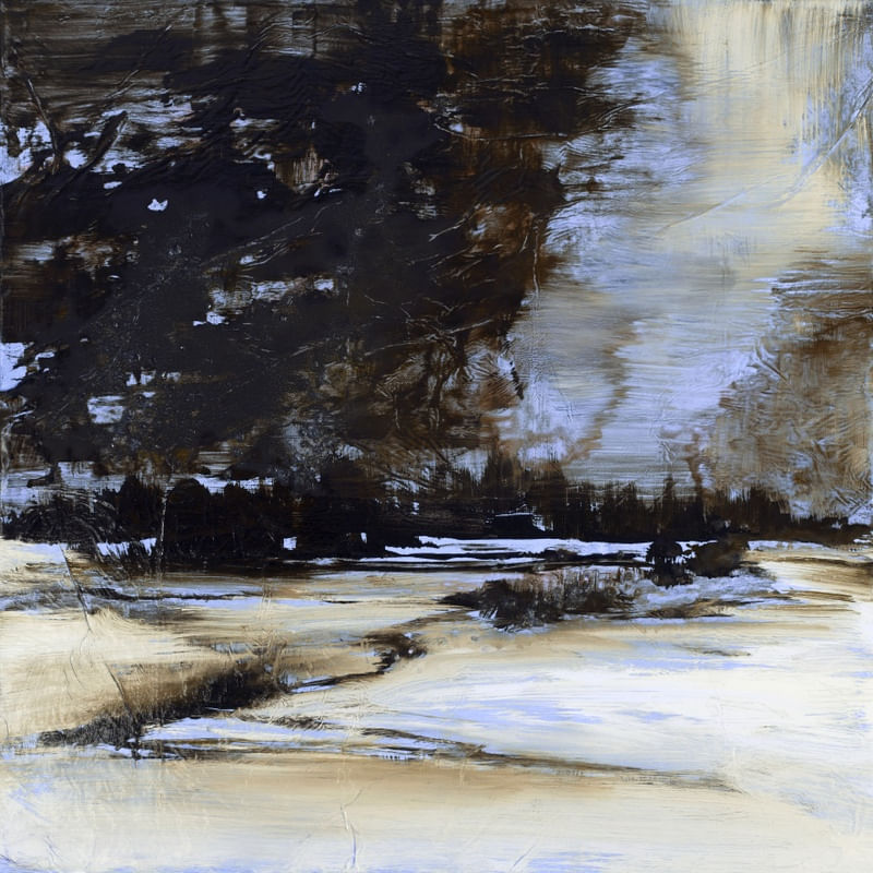 SOLSTICE 3, ABSTRATO ATMOSFERICO INVERNO PAISAGEM PANORAMA PINTURA