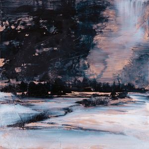 SOLSTICE 4, ABSTRATO ATMOSFERICO INVERNO PAISAGEM PANORAMA PINTURA