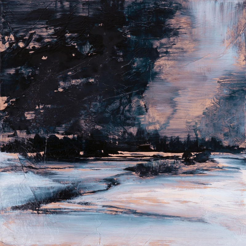 SOLSTICE 4, ABSTRATO ATMOSFERICO INVERNO PAISAGEM PANORAMA PINTURA