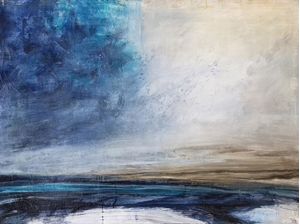 INTERLUDE 1, ELEGANTE ABSTRATO PAISAGEM PANORAMA OCEANO ELEGANTE PINTURA