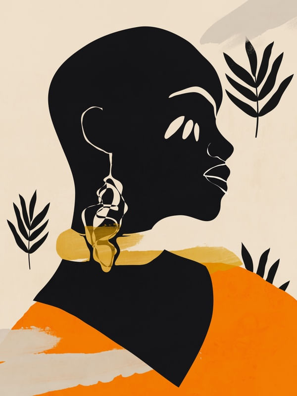 MODERN ABSTRACT ART TROPICAL GIRL 4