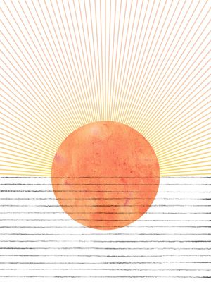 MID CENTURY ORANGE SUNSET