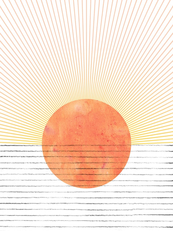 MID CENTURY ORANGE SUNSET