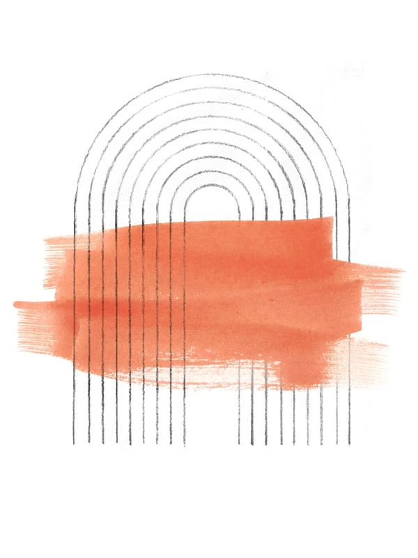 ORANGE BRUSH STROKES AND ARCH
