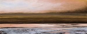 PROMISE OF TOMORROW 2 PANORAMA, OCEANO PAISAGEM COLORIDO MODERNO ABSTRATO DE PRAIA COSTEIRO PINTURA