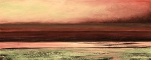 PROMISE OF TOMORROW 4 PANORAMA, OCEANO PAISAGEM COLORIDO MODERNO ABSTRATO DE PRAIA COSTEIRO PINTURA