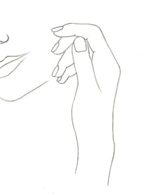 SILHOUETTE OF A WOMAN'S FACE AND HANDS