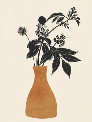 MINIMAL ABSTRACT ART VASE PLANT