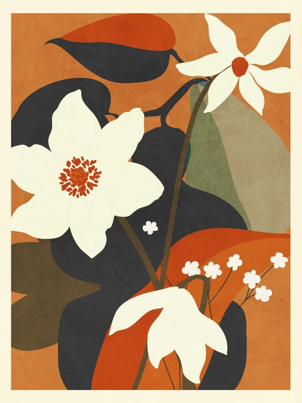 ABSTRACT ART LANDSCAPE FLOWERS