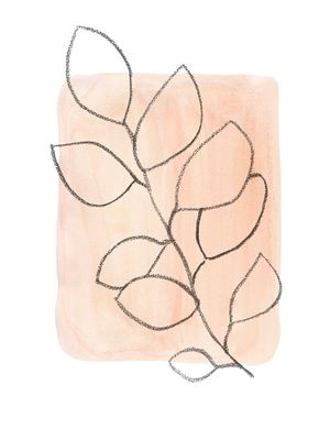 LEAF IN WATERCOLOR SQUARE