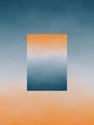 AZUL E LARANJA RETANGULAR