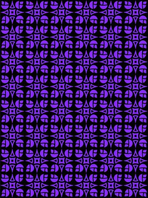 PADRÃO GEOMÉTRICO FLORAL PRETO E ROXO NEON