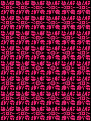 PADRÃO GEOMÉTRICO FLORAL PRETO E ROSA NEON